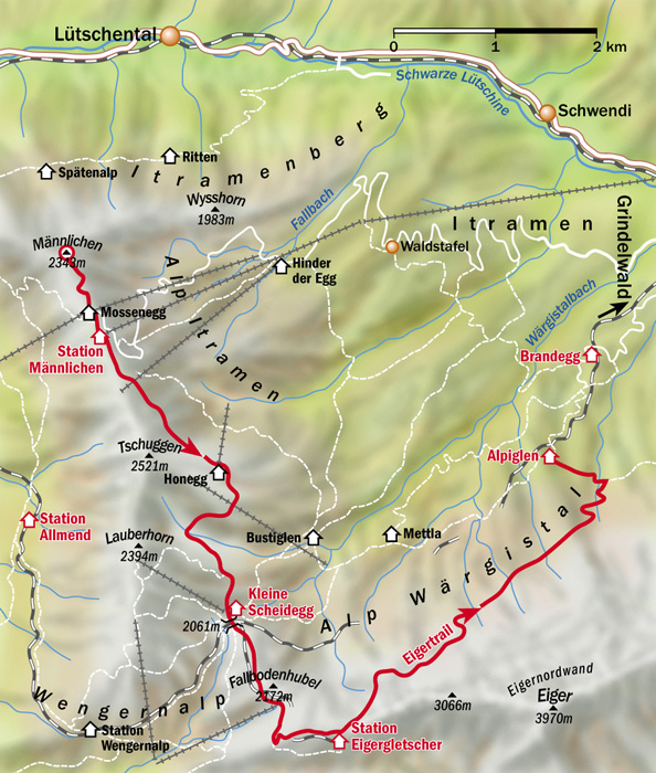 Eiger trail map